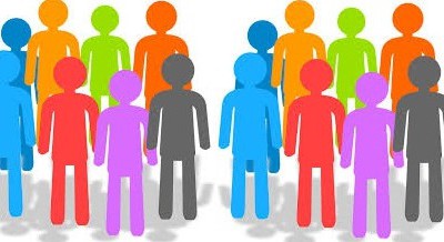 Illustration colorée représentant des silhouettes de personnes, symbolisant la communauté de Feuguerolles-Bully.